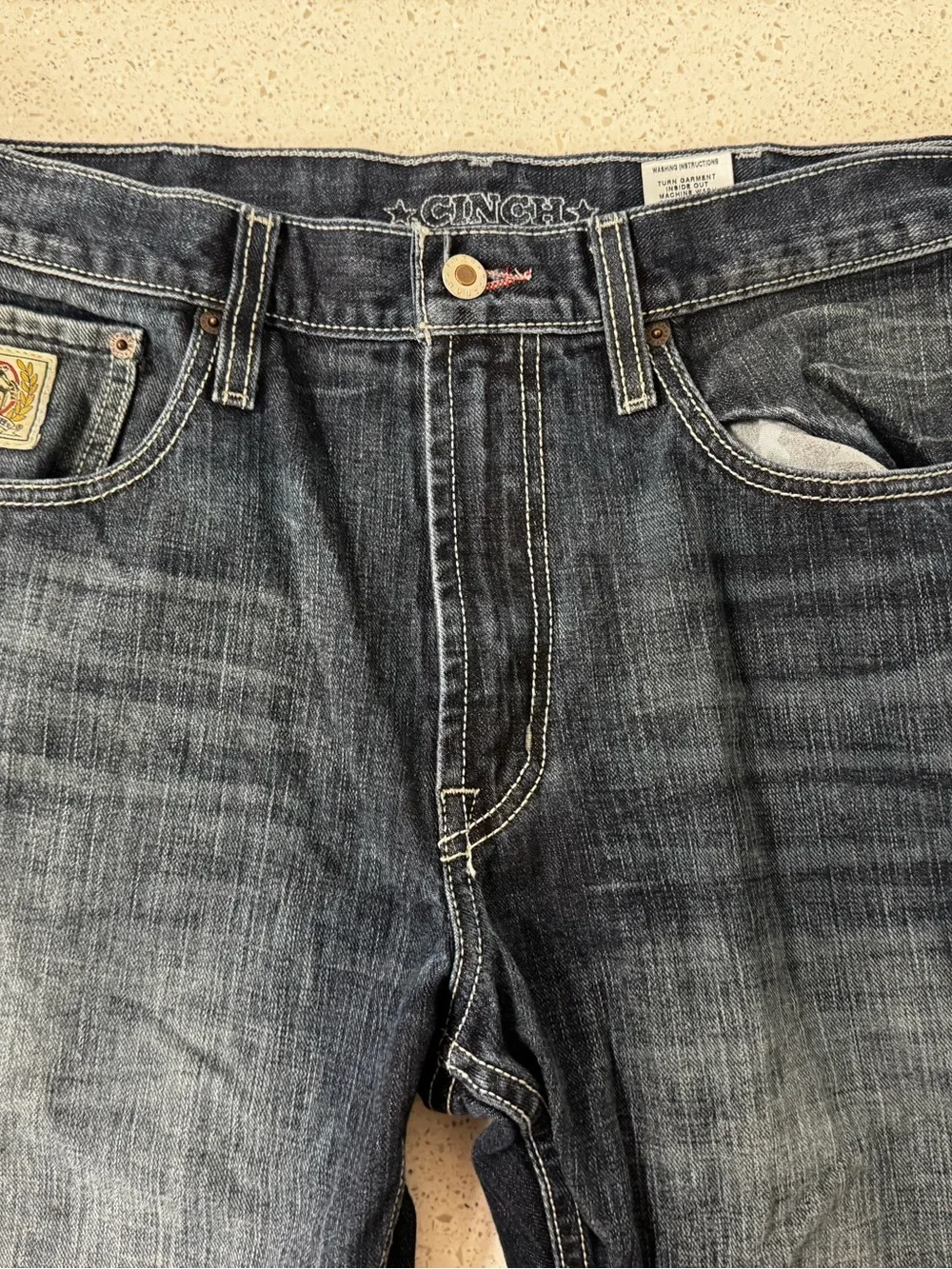 Cinch White Label Jeans Men 36x32 Blue Straight Denim Cowboy Western denim